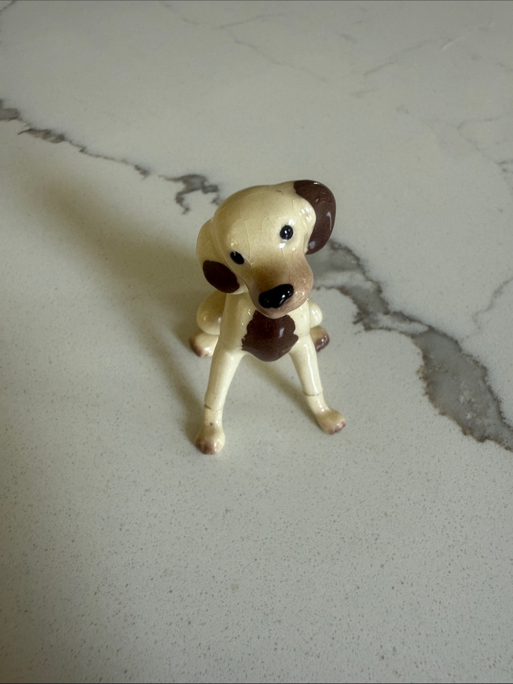 Vintage Ceramic Puppy Figurine Set - Brown & Cream Dogs (4) - Picture 2 of 5